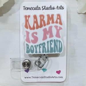 Funny Badge Reel | Badge Reel | Medical ID Badge | Pinch Clip Badge Reel | Nurse Badge Reel Funny | Funny Badge Holder | Karma