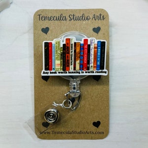 Banned Books Lanyard | Badge Reel | Medical ID Badge | MRI Safe | Librarian Name Badge Holder | Teacher Badge Holder | Banned Books