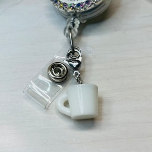 Coffee Charm | Badge Charm | Cute Badge Holder Charm | Badge Buddy | RN Badge Buddy | Badge Reel Charms |  Coffee Cup | Latte Cup | Coffee