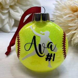 Softball Ornament | Pitcher Ornament | Softball Team | Softball | Softball Christmas Ornament | School Team | Travel Ball | Coach Gift