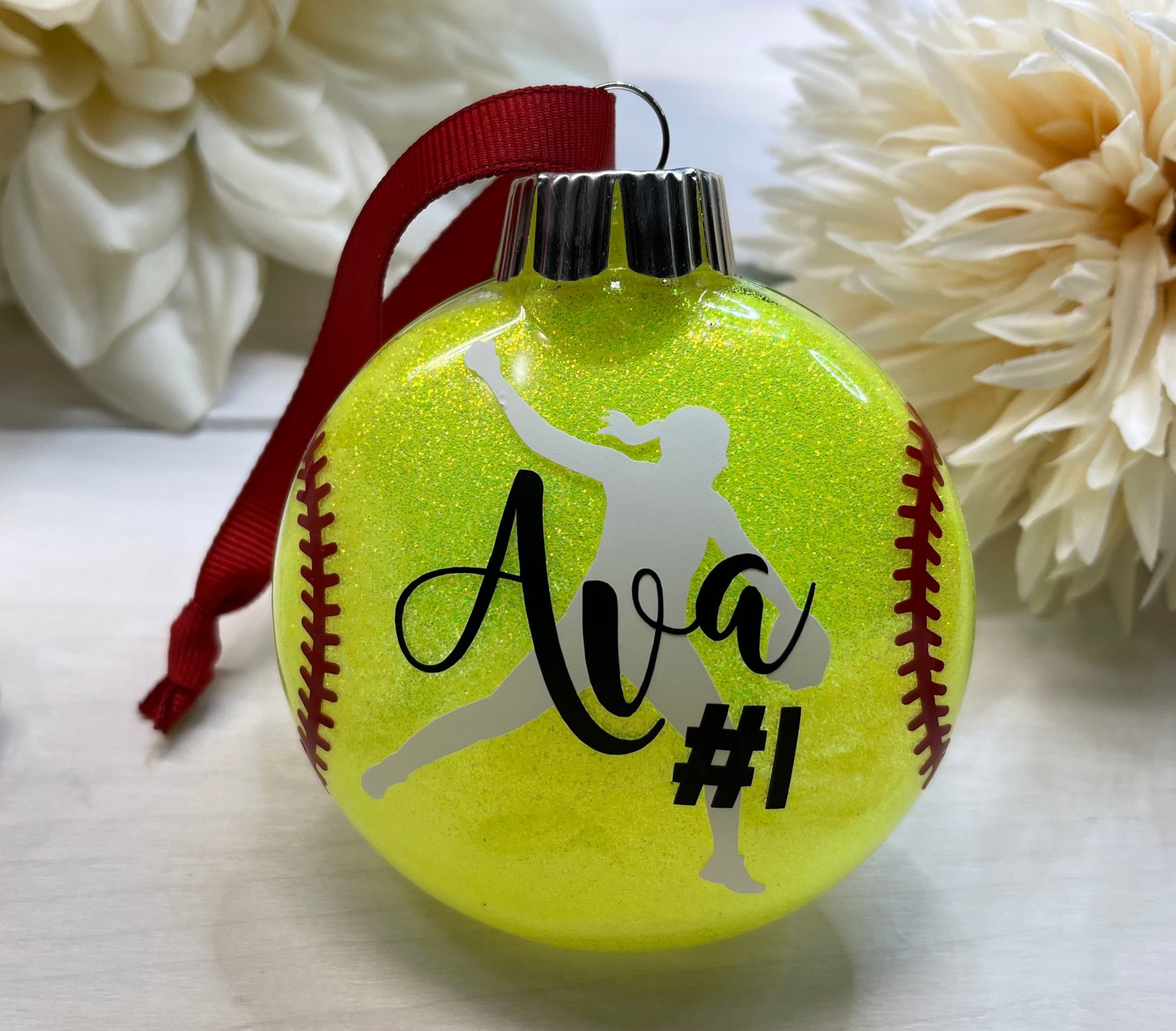 Softball Ornament Pitcher Ornament Softball Team Etsy