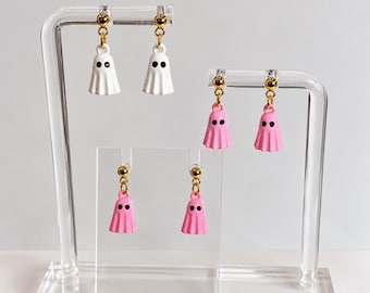 Halloween Ghost Earrings | Gold Plated Post Earrings | Cute Halloween Earrings | Cute Jewelry | Cute Spooky Jewelry | Custom Made Earrings
