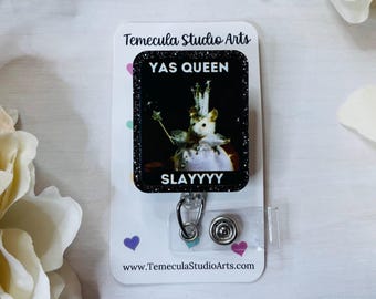 Glitter Badge Holder | Cute Name Badge | Badge Reel | Nurse Gift | Student Gift | Nursing Student Gift | Glitter Lanyard | Slay Badge Holder