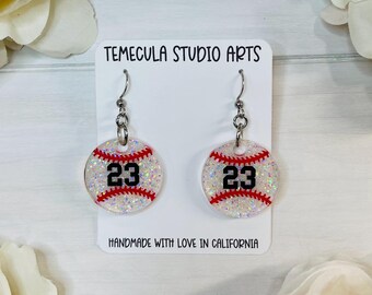Baseball Earrings | Baseball Team Mom | Baseball Mom | Baseball Lover | Personalized Earrings | Hypoallergenic Earrings | Nickel Free
