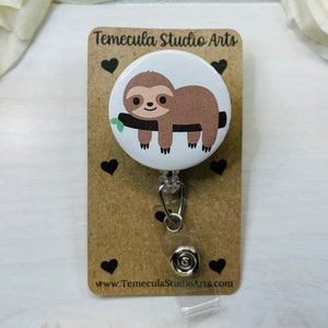Sloth Gift | Cute Badge Reel | ER Nurse Badge Reel | Medical ID Badge | Nurse Badge Holder | Badge Holder | Cute Gift | Badge Holder | Badge