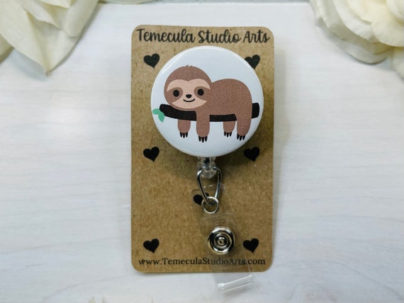 Sloth Gift | Cute Badge Reel | ER Nurse Badge Reel | Medical ID Badge | Nurse Badge Holder | Badge Holder | Cute Gift | Badge Holder | Badge