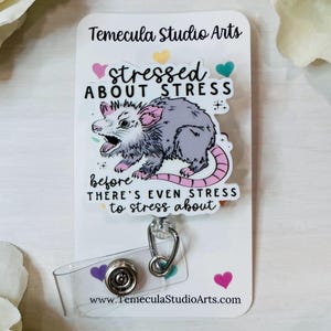 Opossum Badge Reel | Animal Lanyard | Medical ID Badge | Nurse Badge Reel | Funny Badge Holder | Funny Gift | Cute Opossum | Name Tag
