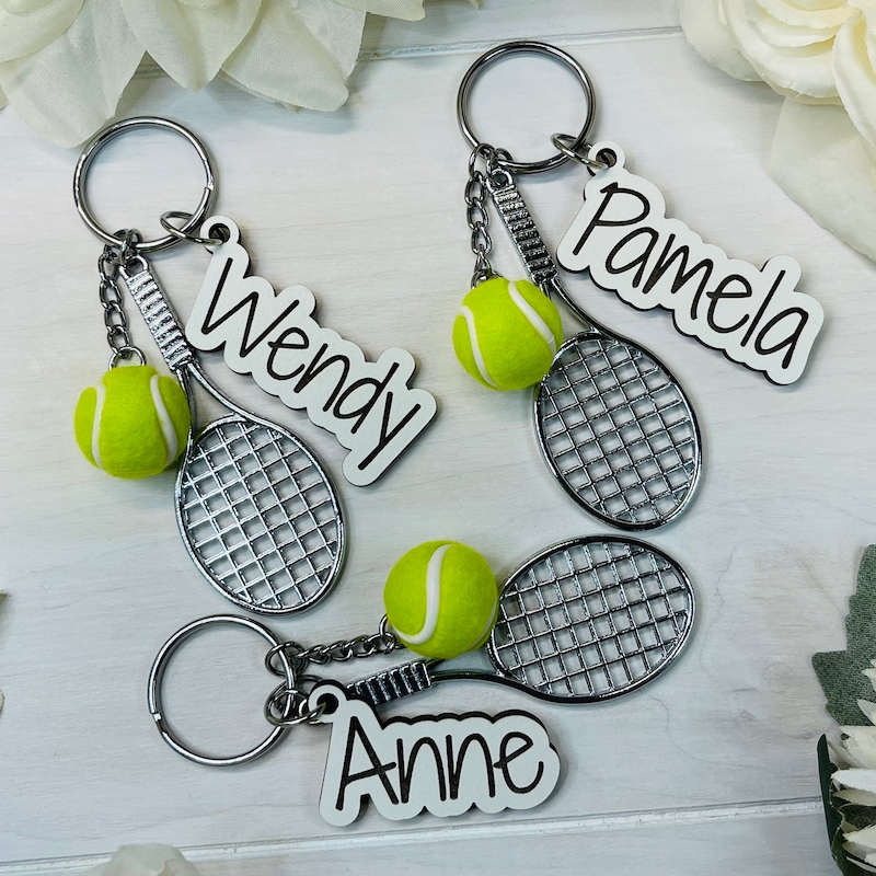 Tennis Rackdets Tennis Racket Keychains - Etsy