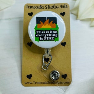 Dumpster Fire | ER Nurse Badge Reel | Medical ID Badge | Dumpster Lanyard | Funny Badge Holder | Dumpster Fire Badge Reel