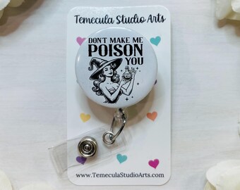 Halloween Badge Reel | Witch Badge Reel | Custom Badge Reel | Pinch Clip Badge Reel | Work Badge Holder | Halloween Lanyard | Halloween