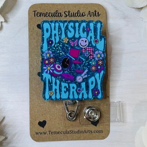 Physical Therapy Badge Holder | Physical Therapy | Nurse Gift | Student Gift | Therapist Gift | Badge Reels | Pinch Badge Reel | Lanyard