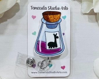 Llama Potion | Llama Extract | Funny Badge Reel | Badge Reel | Medical ID Badge | Nurse Badge Reel Funny | Funny Coworker Gift