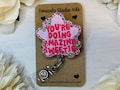 You’re Doing Amazing Sweetie | Pink Star Badge Reel | Nurse Gift | Student Gift | Nursing Student Gift | Badge Reels | Pink Glitter Lanyard