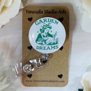 Gardening Badge Reel | Gardening Lanyard | Medical ID Badge | Pinch Clip Badge Reel | Garden Magnet | Gardening