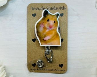 Hamster Badge Reel | Badge Reel | Medical ID Badge | Nurse Badge Reel | Funny Badge Holder | Funny Gift | Cute Hamster | Name Tag