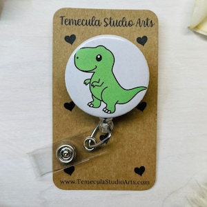 Dinosaur Badge Reel | ER Nurse Badge Reel | Medical ID Badge | Badge Holder | Pediatric Lanyard | Funny Badge Holder | Tyrannosaurus Dino