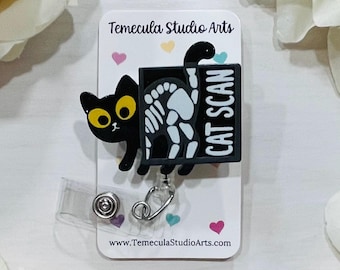 Porta credencial de seguridad para resonancia magnética / Porta credencial de gato / Regalo para estudiantes de enfermería / Regalo para profesionales clínicos / Porta credencial de radiología / Cordón para técnico de resonancia magnética / Tomografía computarizada