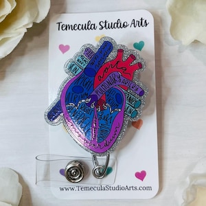 Anatomical Heart Badge Reel | Anatomically Correct Heart | Cardiac Nurse | Lanyard | Swivel Pinch Badge Reel | Cardiologist