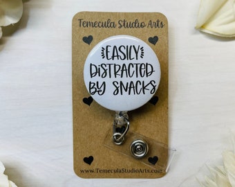 Funny Badge Reel | ER Nurse Badge Reel | Medical ID Badge | Badge Holder | Nurse Badge Reel Funny | Funny Badge Holder | Easily Distracted