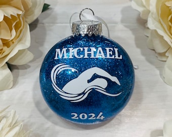 Swimmer Ornament | Swim Ornament | Team Ornament | Name Ornament | Personalized Ornament | Swim Team Gift | Swim Team Ornament | Swimmer