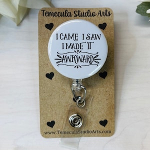 Awkward Badge Reel | Belt Clip Badge Reel | Retractable Badge Reel | Sturdy Badge Reel | Nurse Badge Reel Funny