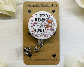 Pharmacy Tech Badge Holder | ER Nurse Badge Reel | Medical ID Badge | Badge Holder | Nurse Badge Reel Funny | Funny Badge Holder