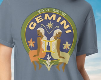 Gemini Astrology Zodiac T-Shirt | COMFORT COLORS