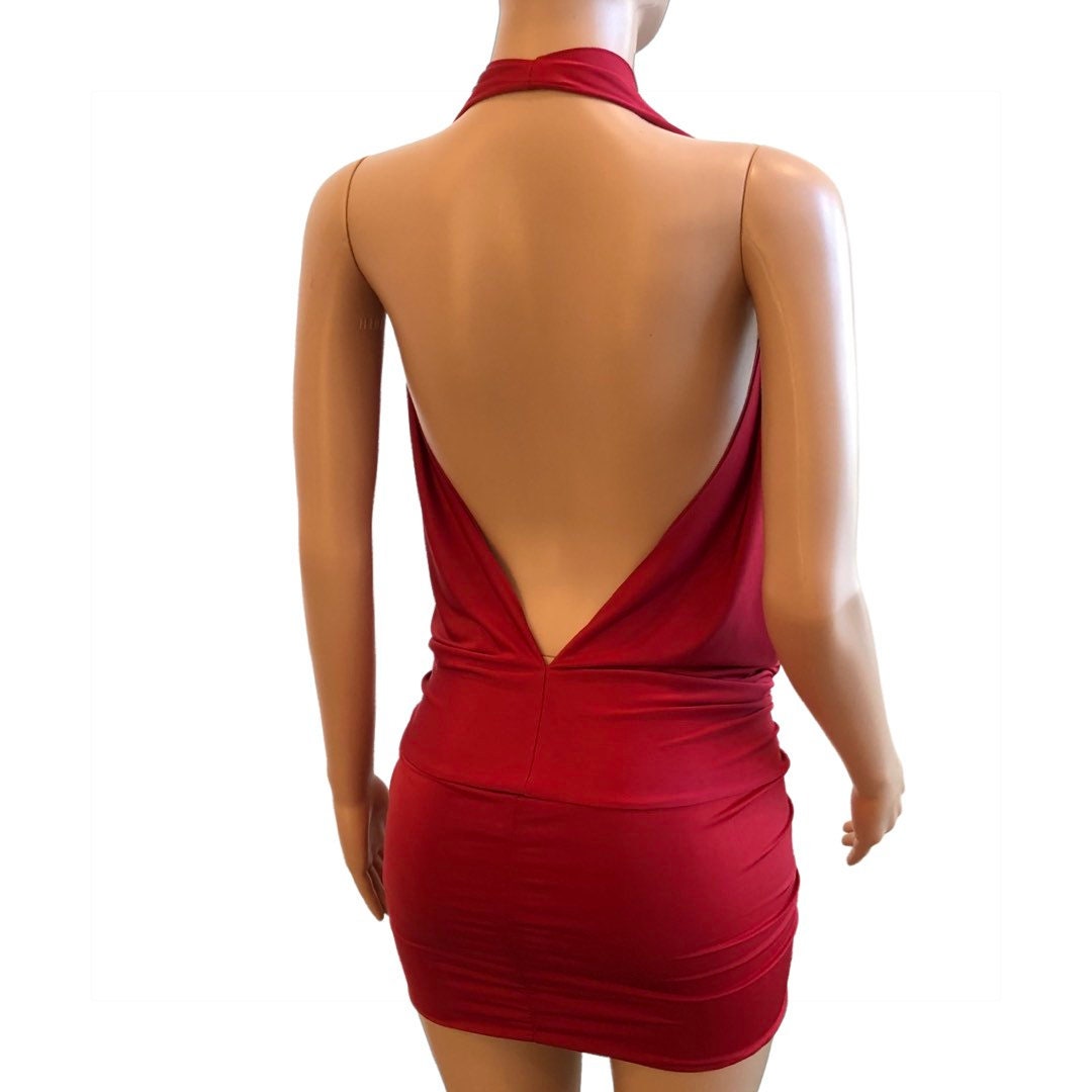 strapless open back dress Short Red Glitter Homecoming Dress with Strappy Back– PromGirl