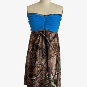 SALE Size Small only - Blue Camo Dress -Camouflage Dress - Camo Sundress  - Camo Women - Camo Wedding - Camo Bridesmaid Dress - Made in USA