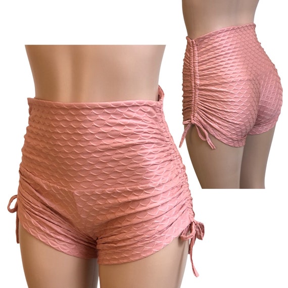 Peach High Waist Shorts Brazilian Hot Yoga Shorts Plus Size