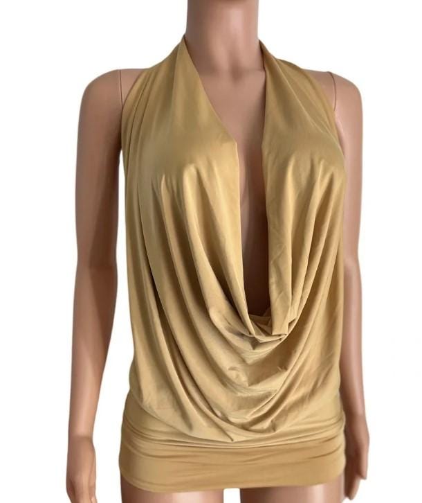 Sexy Black Backless Drape Cowl Halter Top or Short Mini Dress- Lycra Dress  Made in USA - Etsy