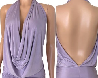 Lavendel Lila rückenfreies drapieren Neckholder Top oder Kleid Wählen Sie Ihre GRÖSSE und FARBE - 2XS bis Plus Größe - Made in den USA