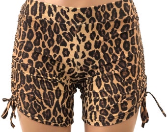 Long Shorts - Cheetah Shorts-  Hot Yoga Shorts - Plus Size Workout - Pole - Swim - Festival - Animal Print - SXYfitness - made in USA -