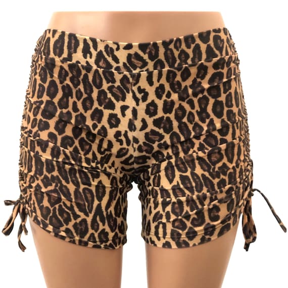 Long Shorts Cheetah Shorts Hot Yoga Shorts Plus Size Workout Pole Swim Festival Animal Print Sxyfitness Made in USA Etsy