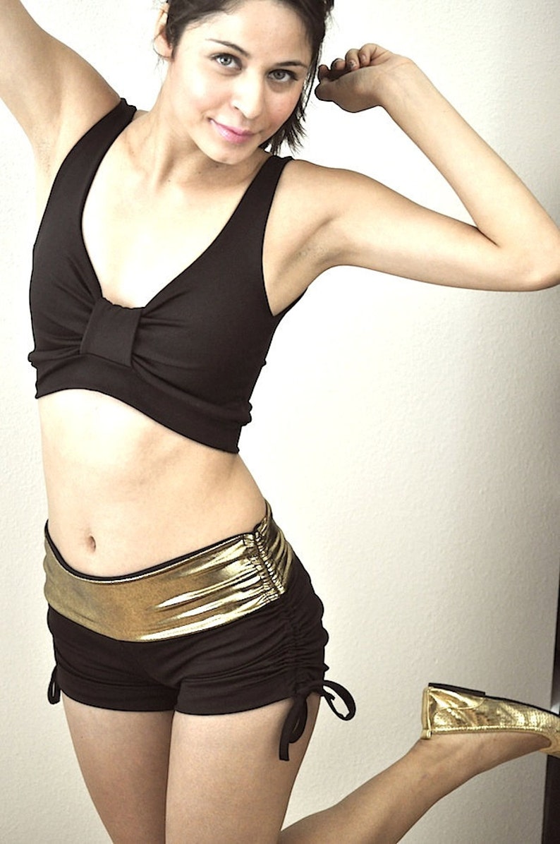 Hot Yoga Tube Top Metallic Gold Bandeau Bikini Bra Item 6025 image 5