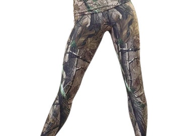 Camo Pants - Camouflage - Hunting - Yoga - Capri - Legging - Fitness - Fold Over - Low - High Rise - SXYfitness - MADE IN USA