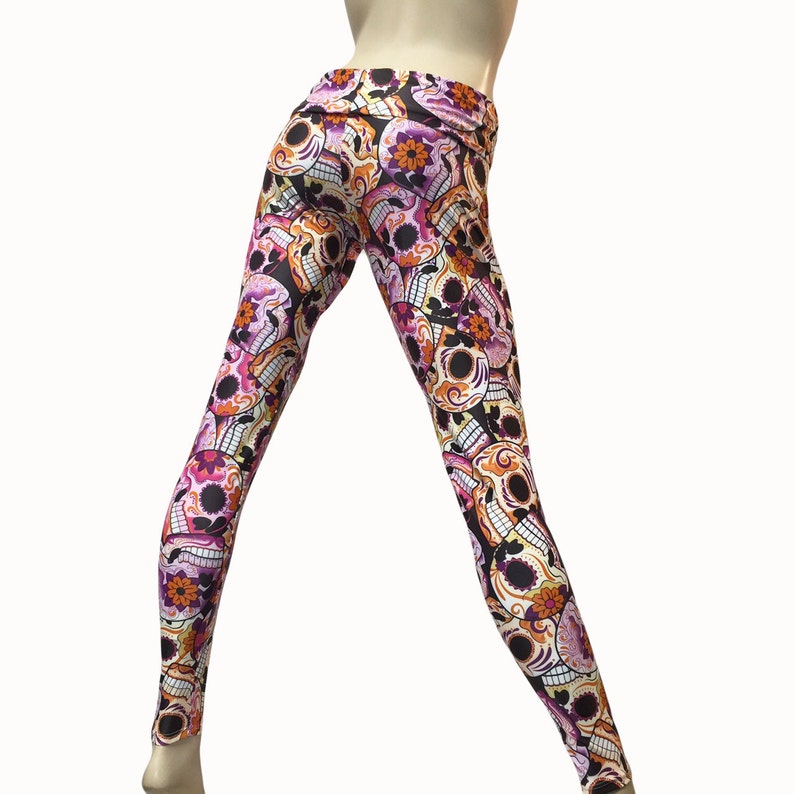Yoga Pants Workout Clothes Hot Yoga Sugar Skull Skull Etsy