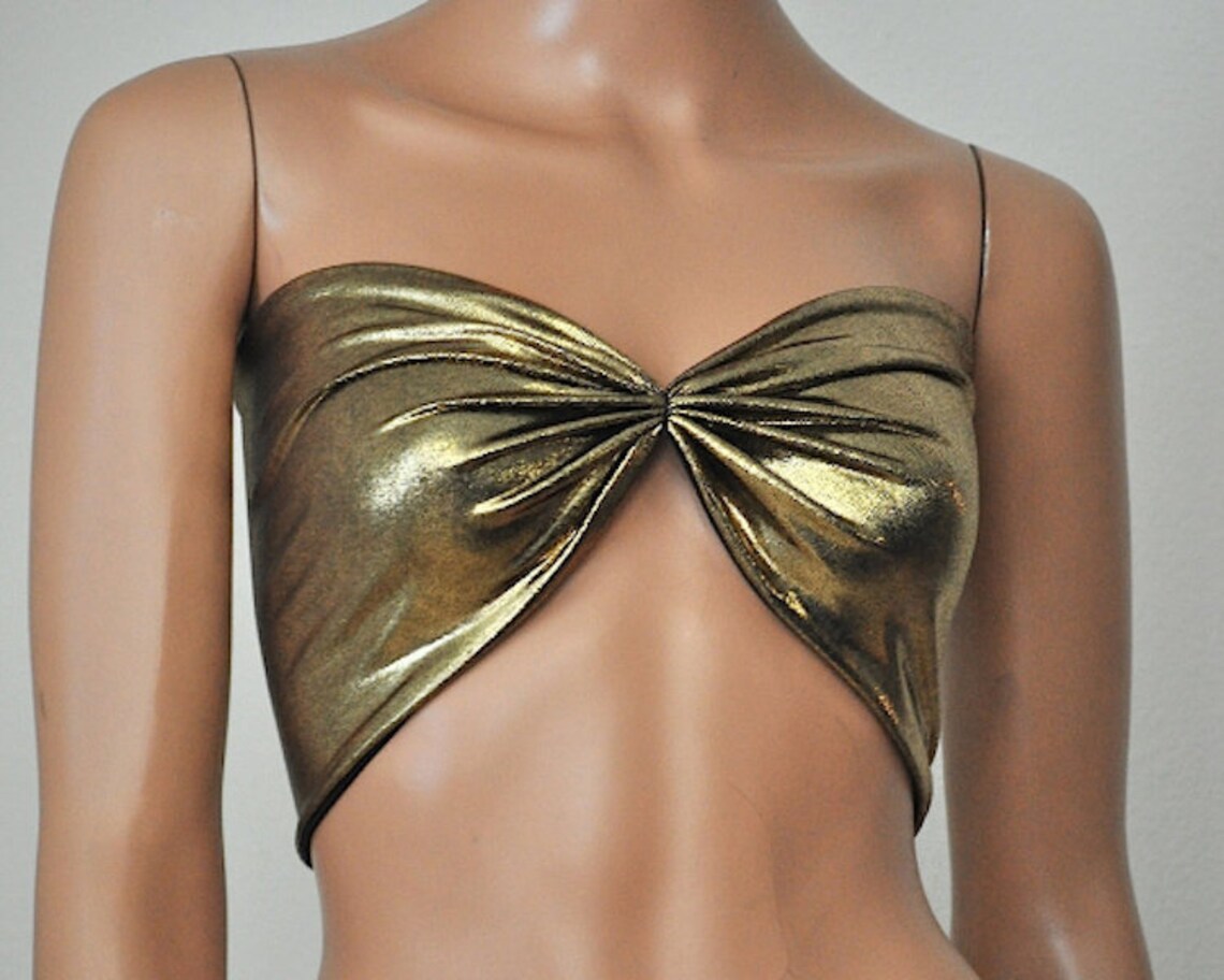 Bandeau Tube Top Metallic Tube Top Gold Silver Bronze Etsy