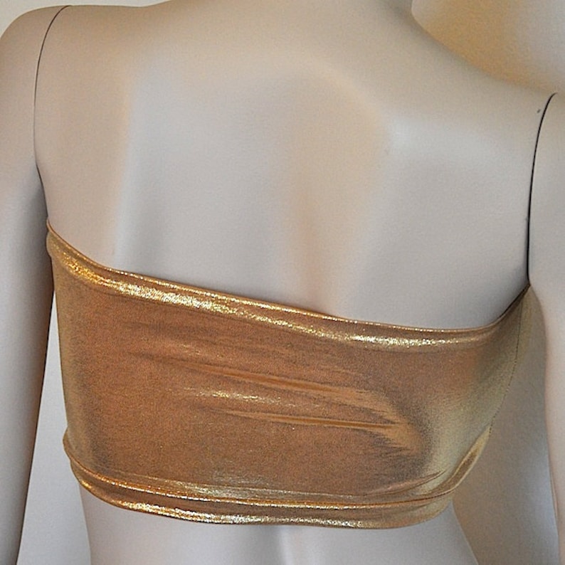 Hot Yoga Tube Top Metallic Gold Bandeau Bikini Bra Item 6025 image 2