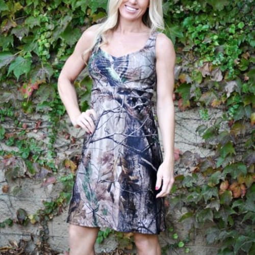 Formal Camouflage Sundress Muddy Girl Class Camouflage Women's Casual  Strappy V Neck Sleeveless Flowy Loose Long
