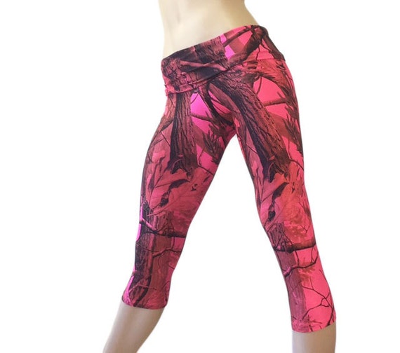 Camo Yoga Pants Pink Camo Hot Yoga Pink Camouflage High Waist Pant Fold Over  Capri Sxfitness USA -  Canada