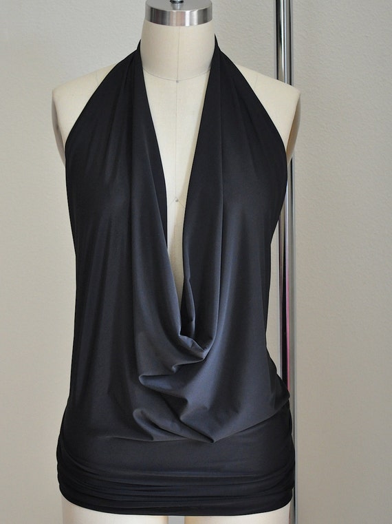 trappe undergrundsbane nød Black Backless Drape Halter Top or Dress Pick Your SIZE and - Etsy