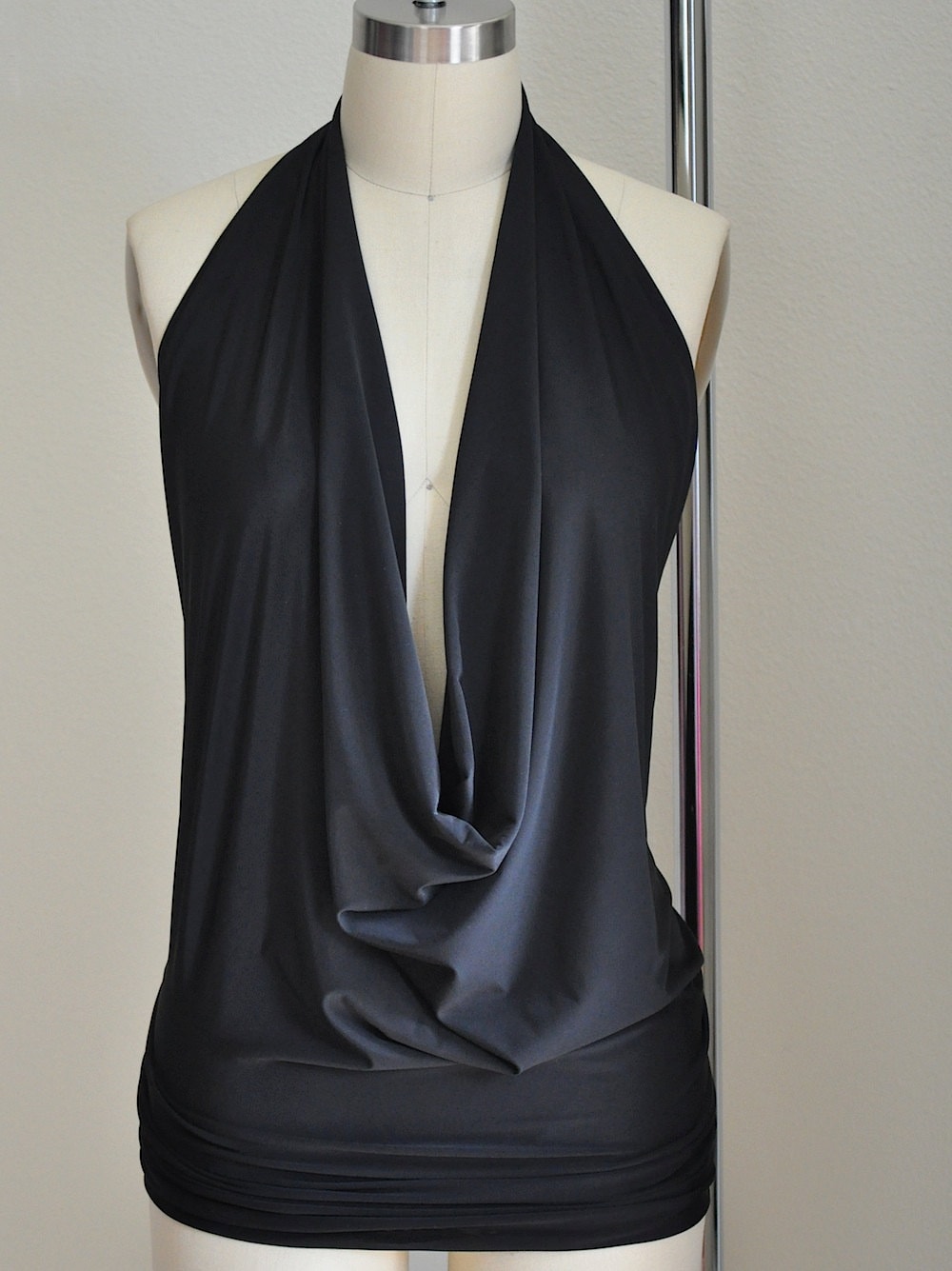 LYANER Women's Halter Wrap Sleeveless Pleated Draped