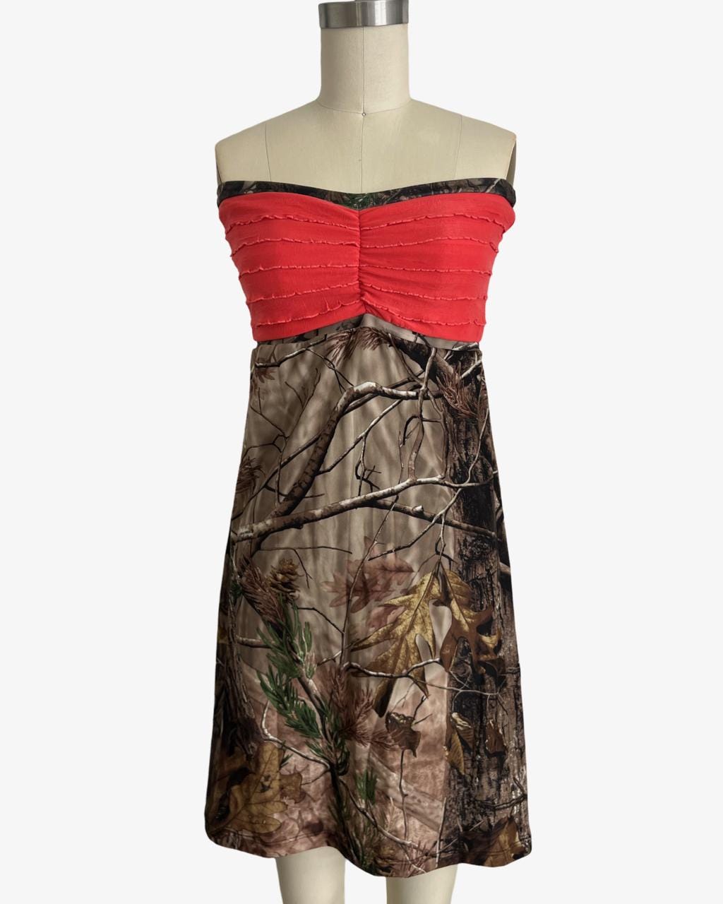 strapless open back dress PINK CAMO WEDDING Dress fitted style and CORSET back sizes 16 to 24 –  Weddings in Camo