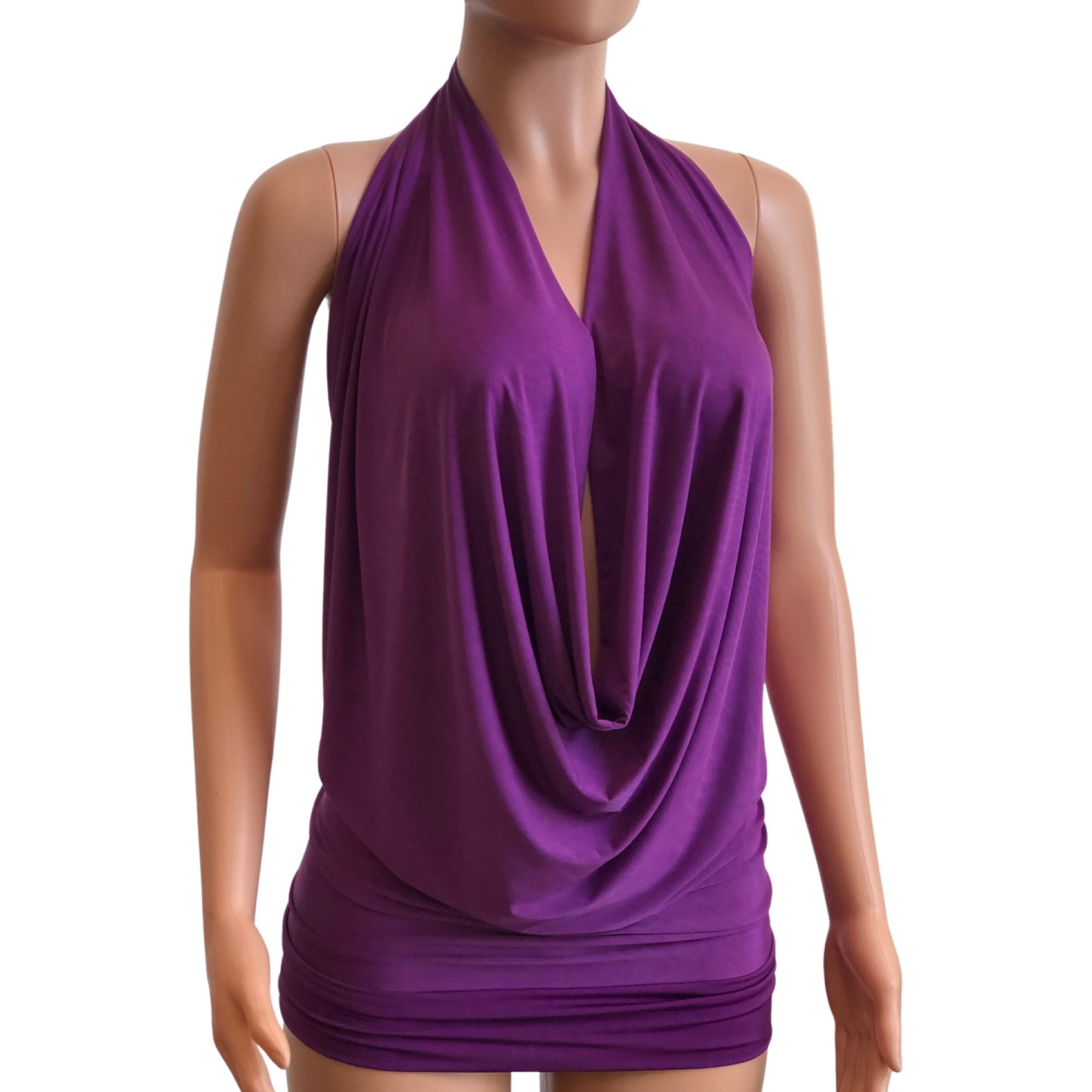 Drape Halter Lycra Top  Handmade Backless Party Dress - Etsy