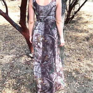 Long Camo Dress Floor Length Camouflage Dress Camo Maxi Dress Camo Wedding Camo Bridesmaid Dress Camo Wedding Dress MADE IN USA image 3