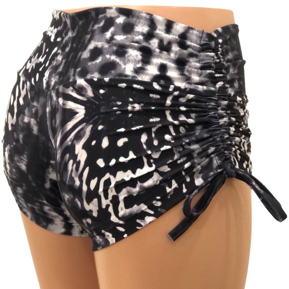 High Waist Shorts Cheetah Short Hot Yoga Shorts Plus Size Workout Pole Swim  Festival Animal Print Sxyfitness Made in USA 
