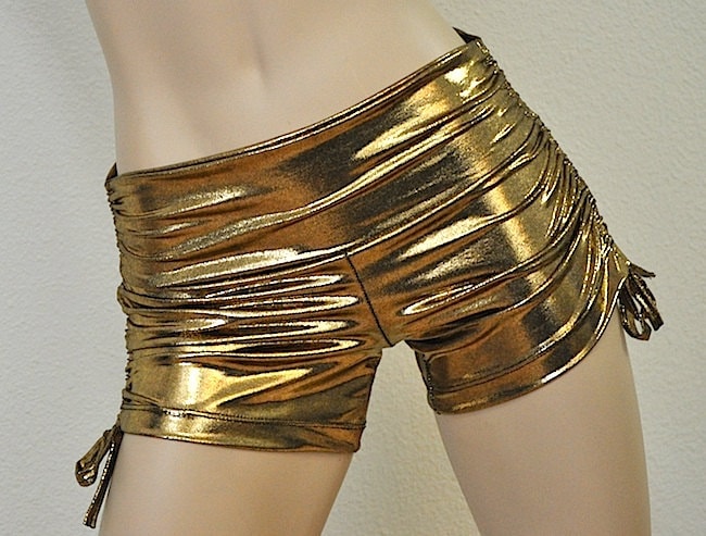 metallic yoga shorts
