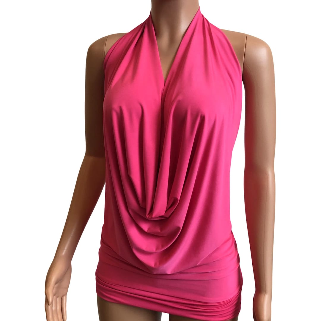 Pink Halter Top OR Dress Halter Dress pink Halter Drape Etsy