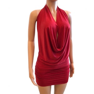Silver Backless Drape Halter Top or Dress Pick Your SIZE and COLOR Made ...